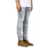 Men's Ripped Jeans Paint Splash-ink Jeans Mid Waist Straight Pants